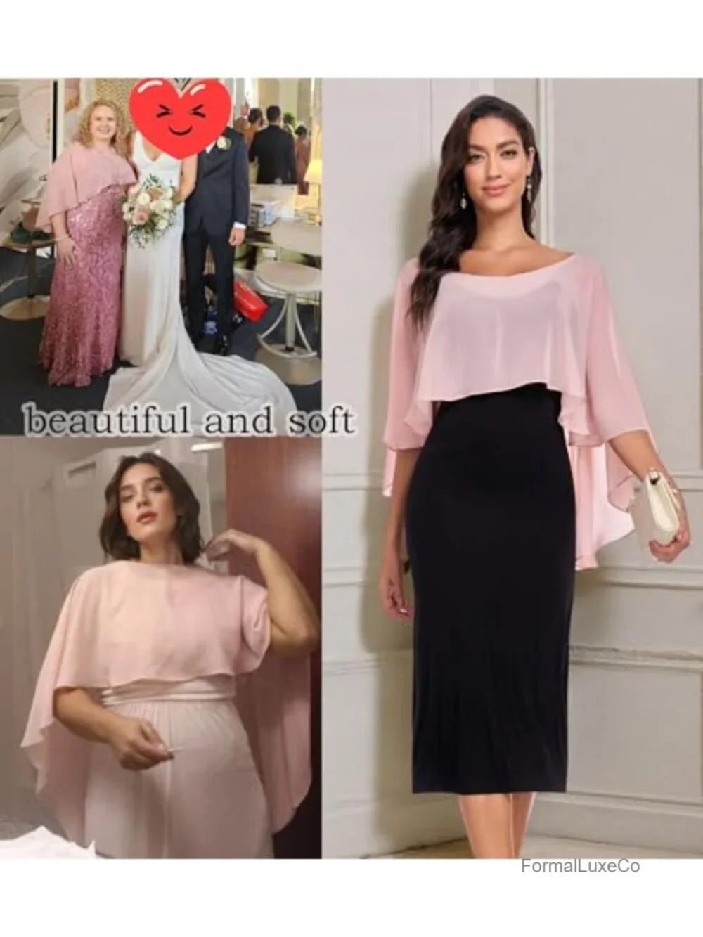 Sheer Chiffon Shawl Wrap Evening Dress Cape Cover Up Bridesmaid Wedding Pashmina